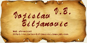 Vojislav Biljanović vizit kartica